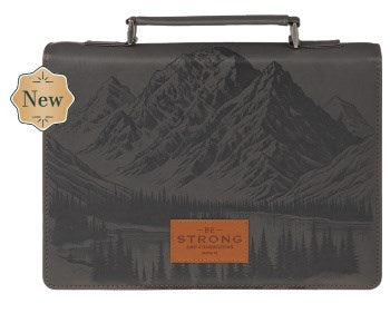 Bible Cover Classic Gray Be Strong And Courageous Josh. 1:9