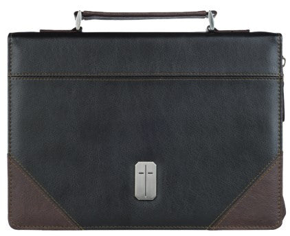 Bible Cover Classic Two-tone Brown & Black Man of God 1 Tim. 6:11