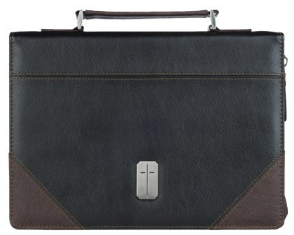 Bible Cover Classic Two-tone Brown & Black Man of God 1 Tim. 6:11