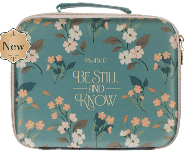 Bible Organizer Hardcover Green Floral Be Still Ps. 46:10