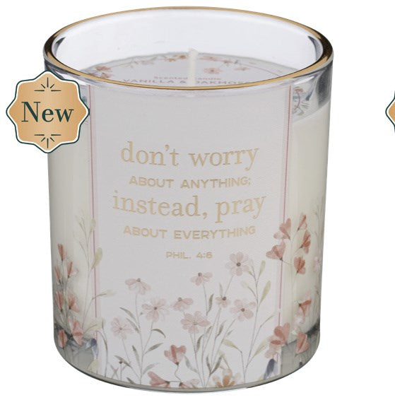 Glass Candle Don't Worry About Anything Phil. 4:6