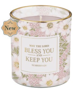 Glass Candle Bless You and Keep You Num. 6:24