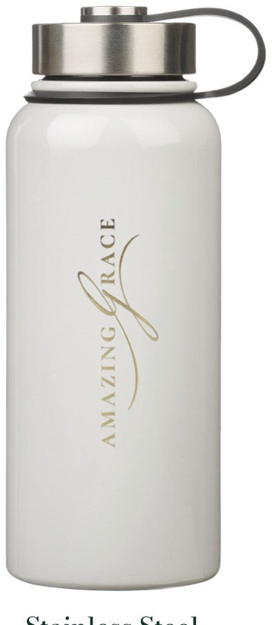 Water Bottle SS White Amazing Grace - 32 fl oz (946ml)