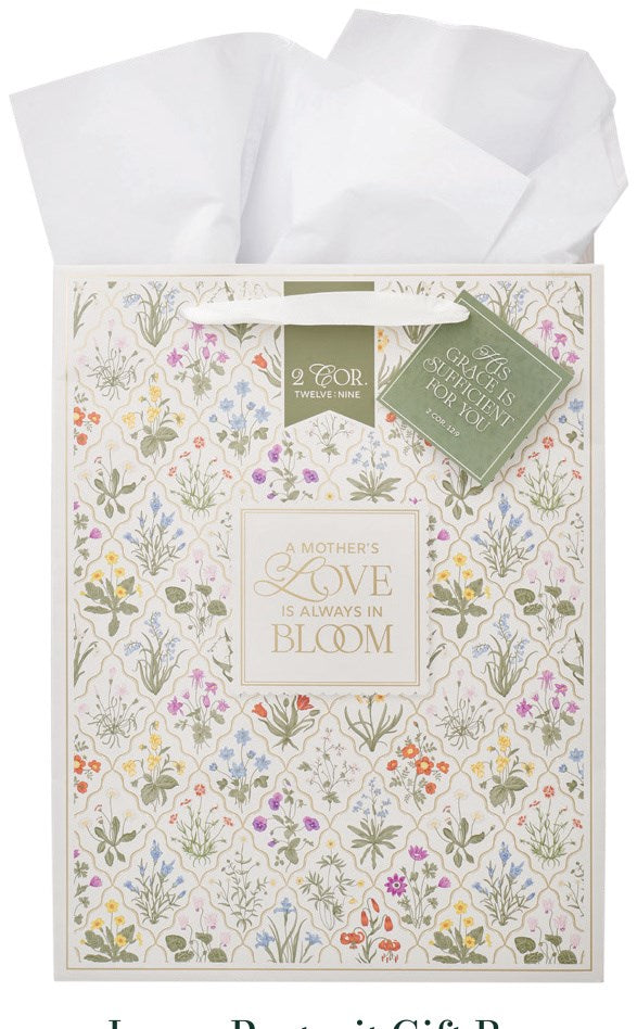 Gift Bag LG Portrait A Mother's Love Is Always In Bloom 2 Cor. 12:9