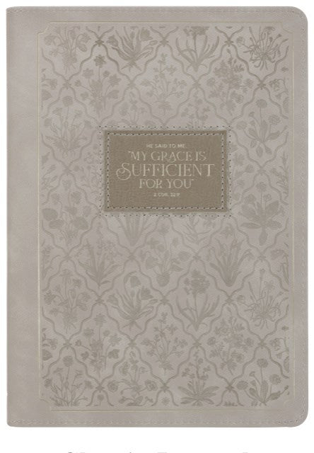 Journal Classic Zip Taupe My Grace Is Sufficient For You 2 Cor. 12:9