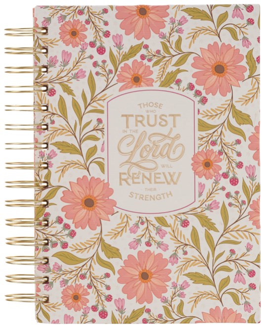 Journal Spiral Coral Floral Those Who Trust In The Lord Isa. 40:31