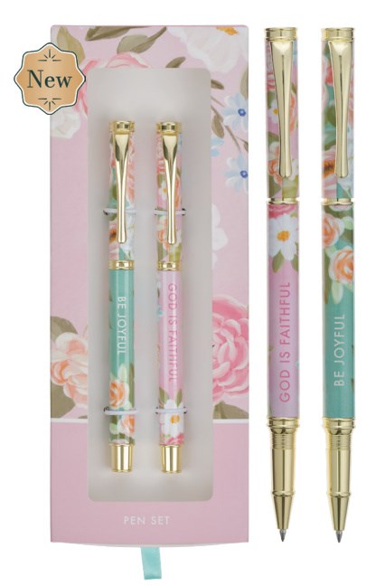 Pen Set 2 pc Be Joyful God Is Faithful