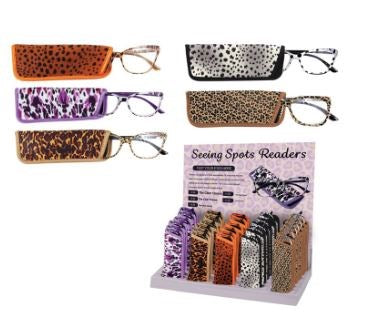 Eyeglasses- Seeing Spots Animal Print Readers W/Case-Assorted W/Display (Set Of 30)