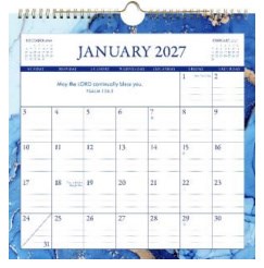 2027 Mini Spiral Wall Calendar-Marble