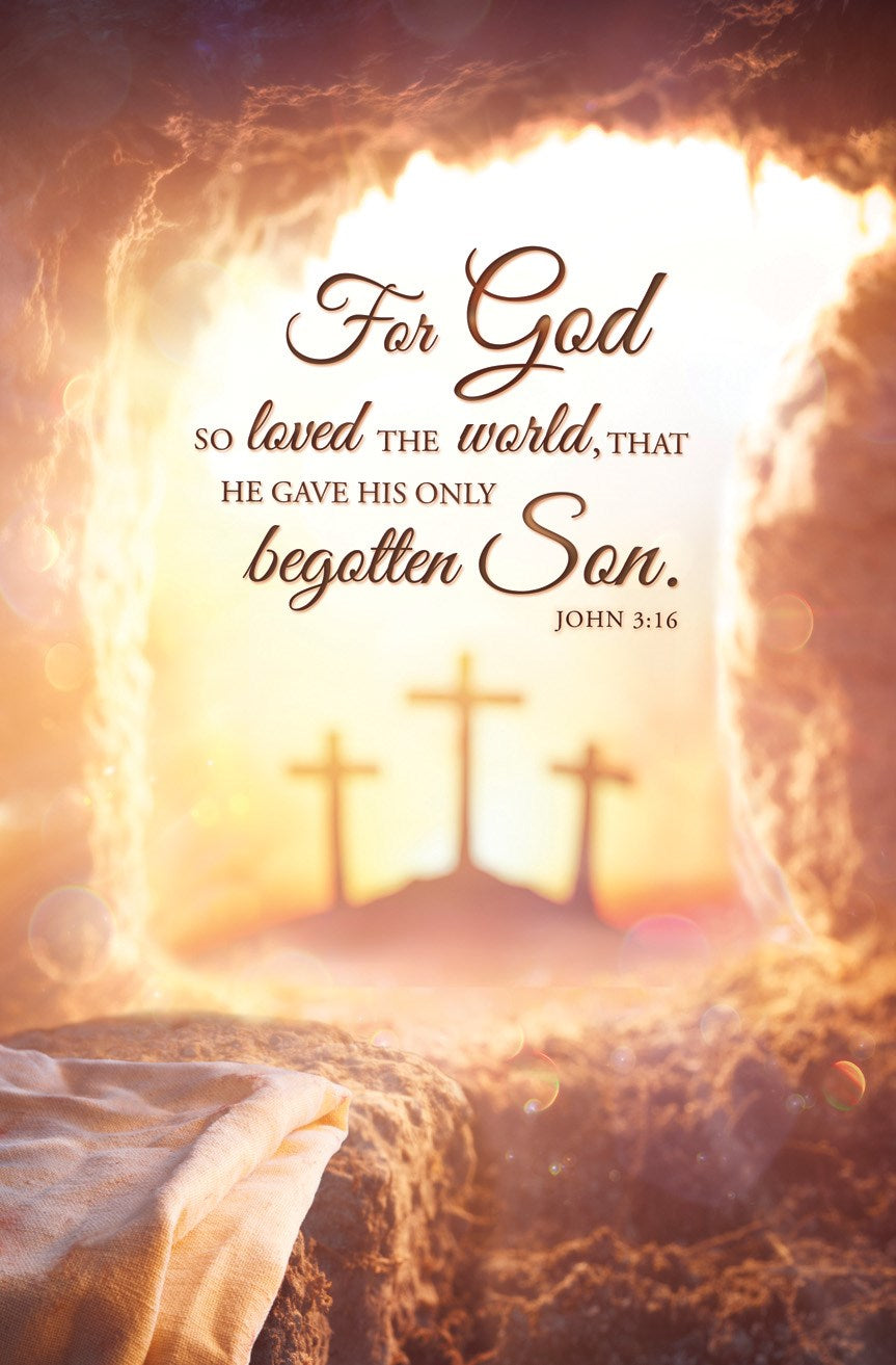 Bulletin-Easter-For God so loved the world John 3:16 KJV (Pack of 100)