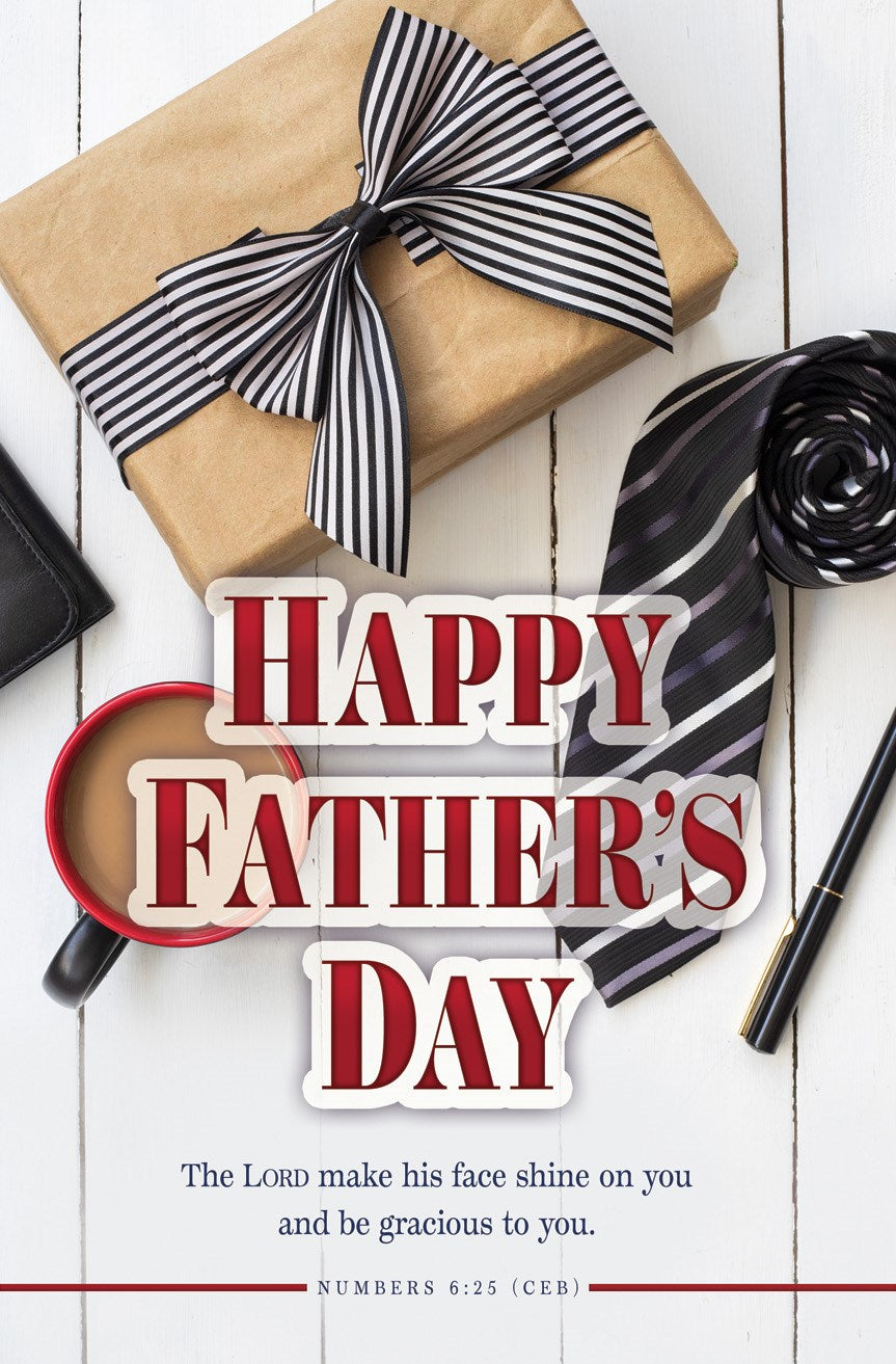 Bulletin-Father's Day-Happy Father's Day Num 6:25 CEB (Pack of 100)