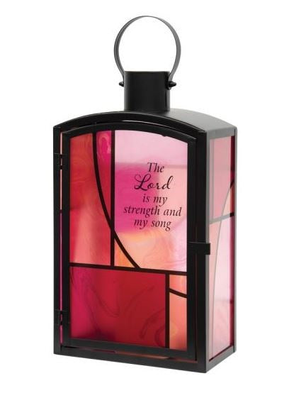 Lantern w/Flameless LED Candle & Timer-My Strength (16" x 7.5" x 4.5")