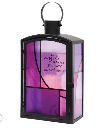 Lantern w/Flameless LED Candle & Timer-Angels' Arms (16" x 7.5" x 4.5")