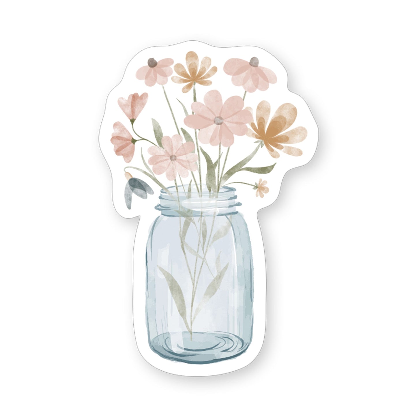 Sticker-Flower Jar (2.5"" x 3.5"")