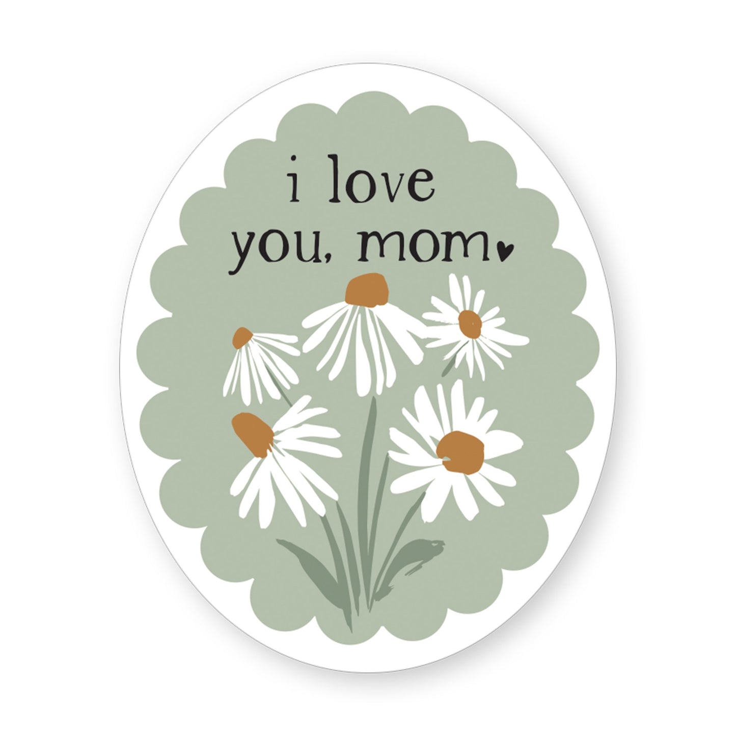 Sticker-I Love Daisies Stamp PER (2.5"" x 3.5"")