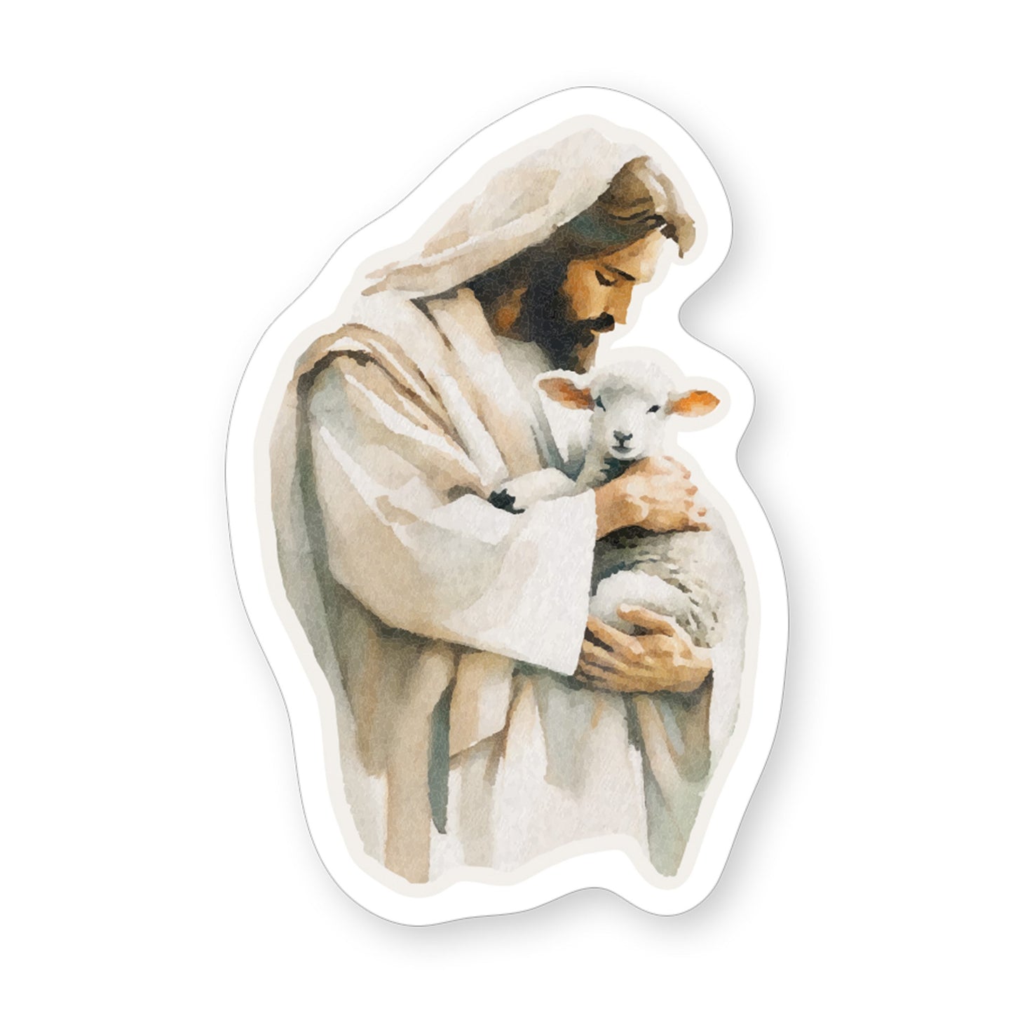 Sticker-Jesus Holding Lamb (2.5"" x 3.5"")