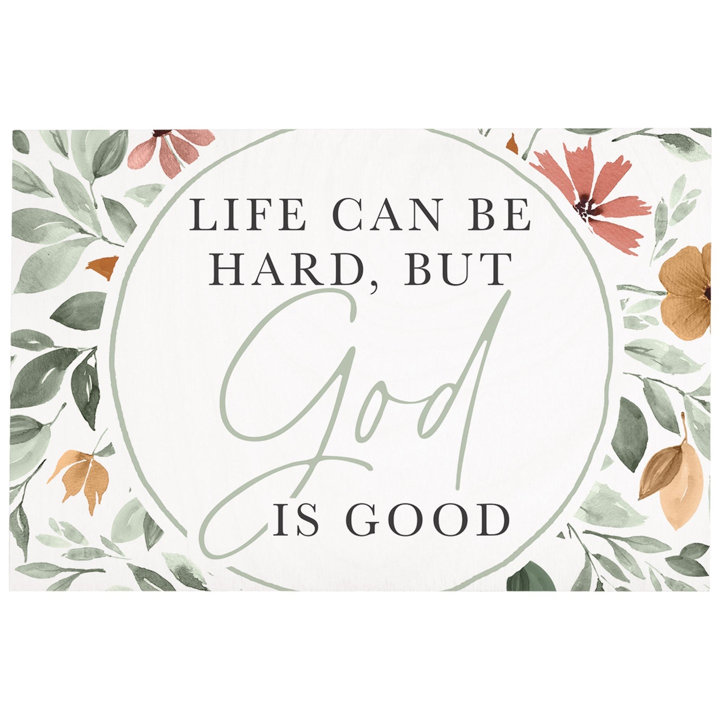 Wooden Postcard-Life Hard God Good (4"" x 6"")