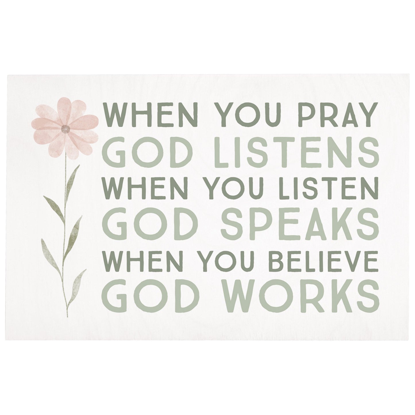 Wooden Postcard-When You Pray God (4"" x 6"")