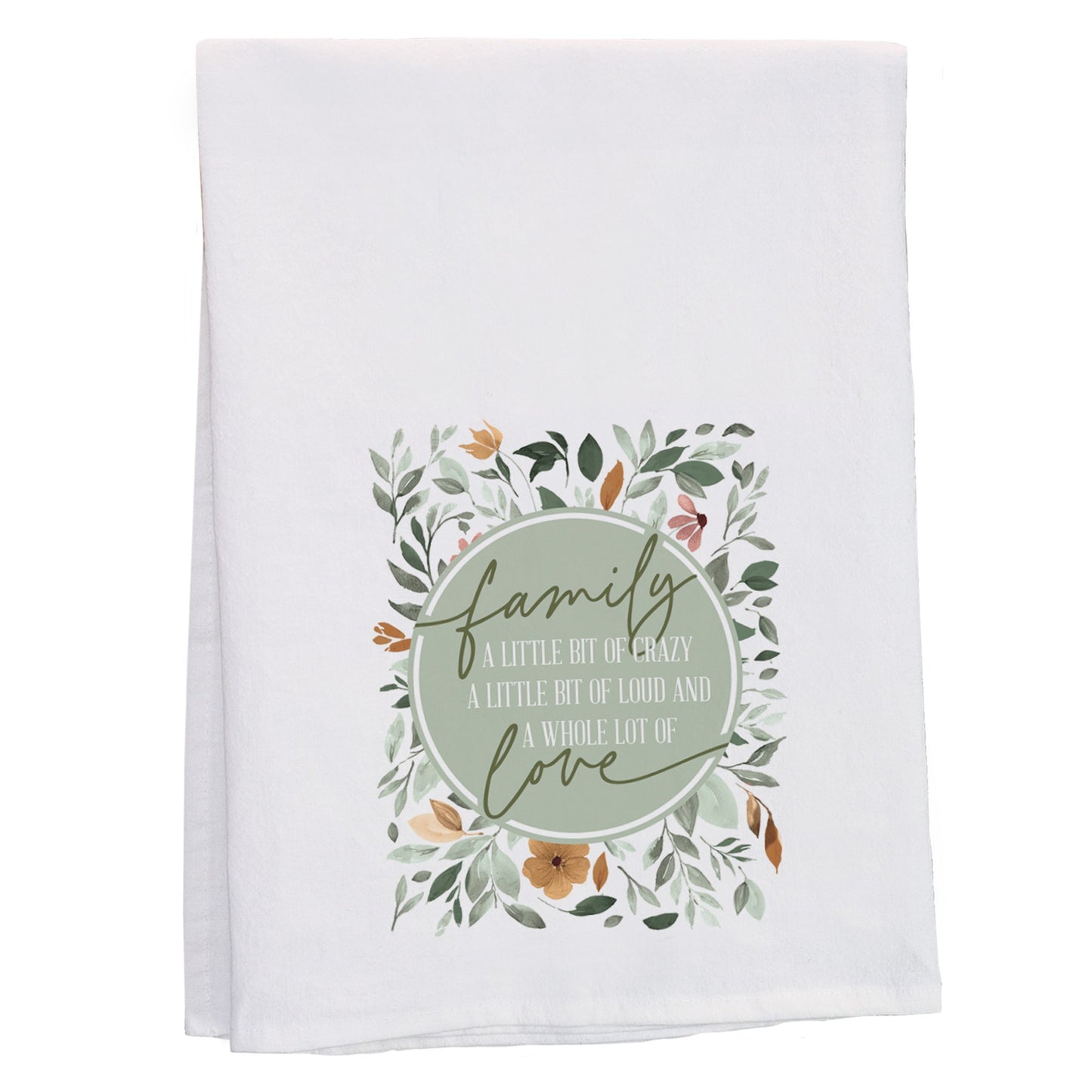 Tea Towel-Family Love Leaves (29"" x 29"")