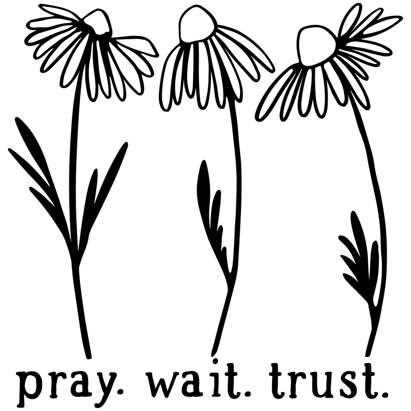 Vinyl Decal-Pray Wait (5"" x 5"")