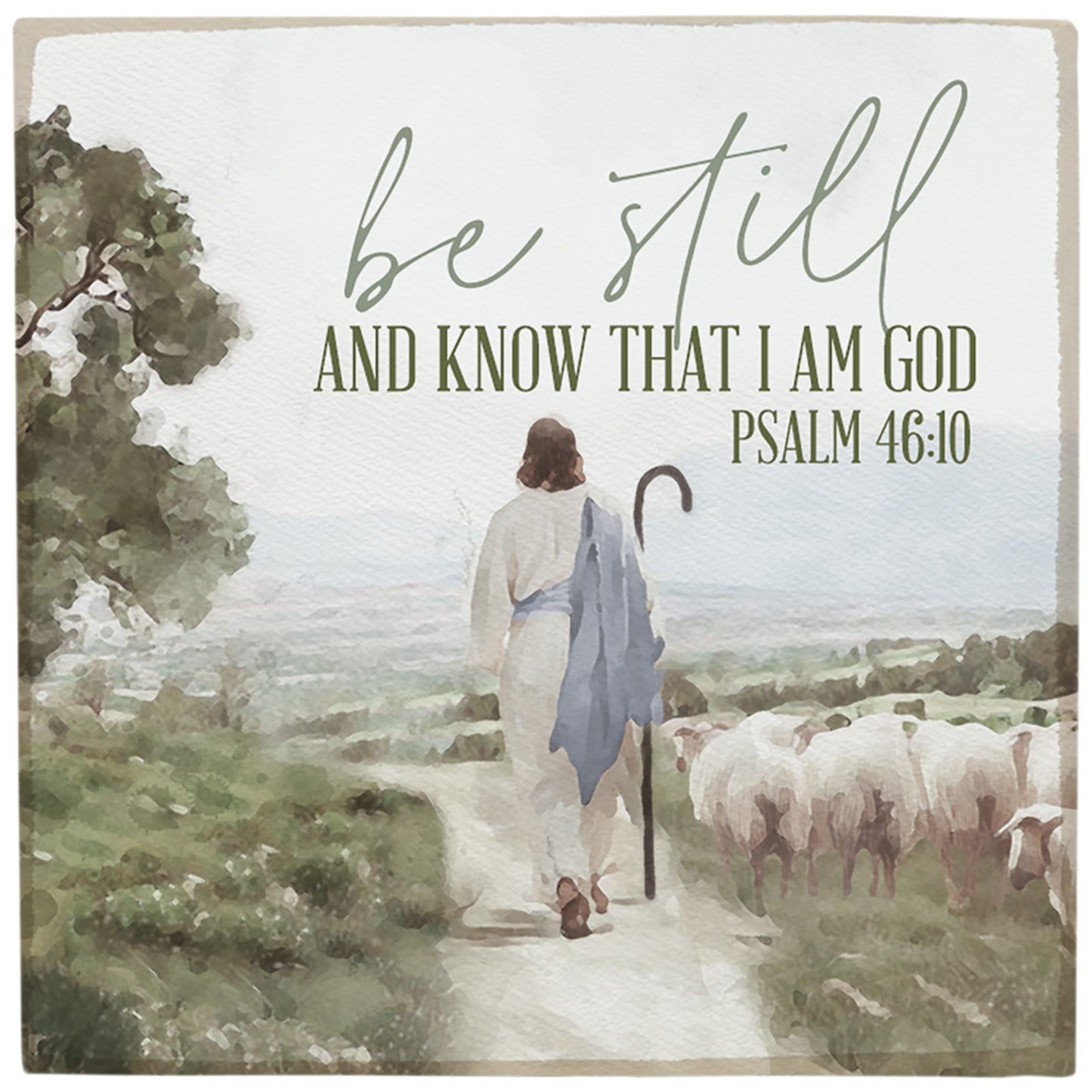 Magnet-Square Be Still Shepherd Flock (2.5"" x 2.5"")