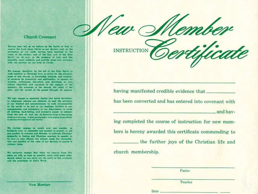 Certificate-New Member Instruction (Parchment) (8-1/2" x 11") (Pack Of 6)