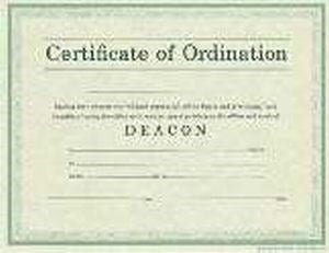 Certificate-Ordination-Deacon (Parchment) (8-1/2" x 11") (Pack Of 6)