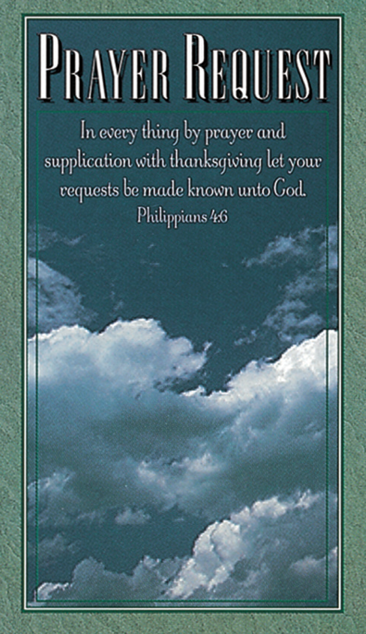 Pew Card-Prayer Request (Philippians 4:6) (Pack Of 50)