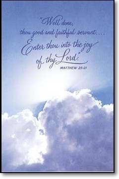 Bulletin-Well Done Thou Good And Faithful Servant (Matthew 25:21 KJV) (Pack Of 100)