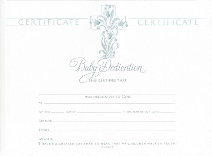 Certificate-Baby Dedication (3 John 4) (Pearl Foil Embossed Premium Stock) (Pack Of 6)