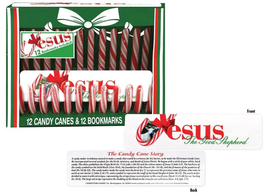 Candy-Candy Cane Box w/Bookmark (Set Of 12)