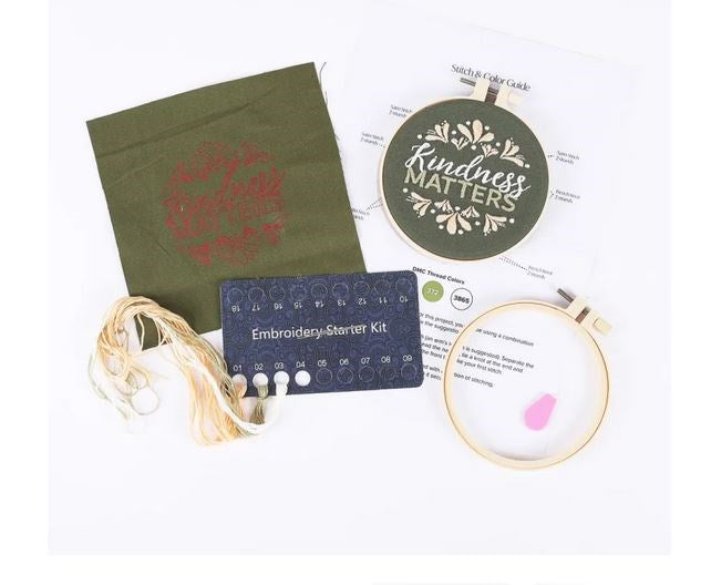 Embroidery Kit-Kindness Matters (4")