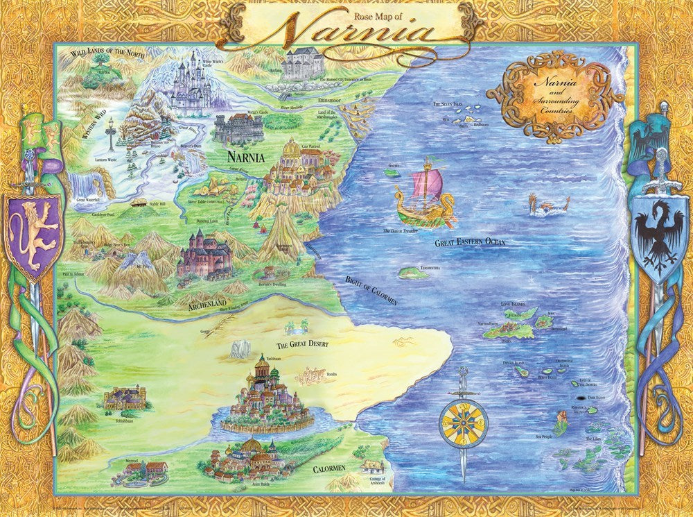 Chart-Rose Map Of Narnia Wall (Laminated Sheet) (19" x 26")