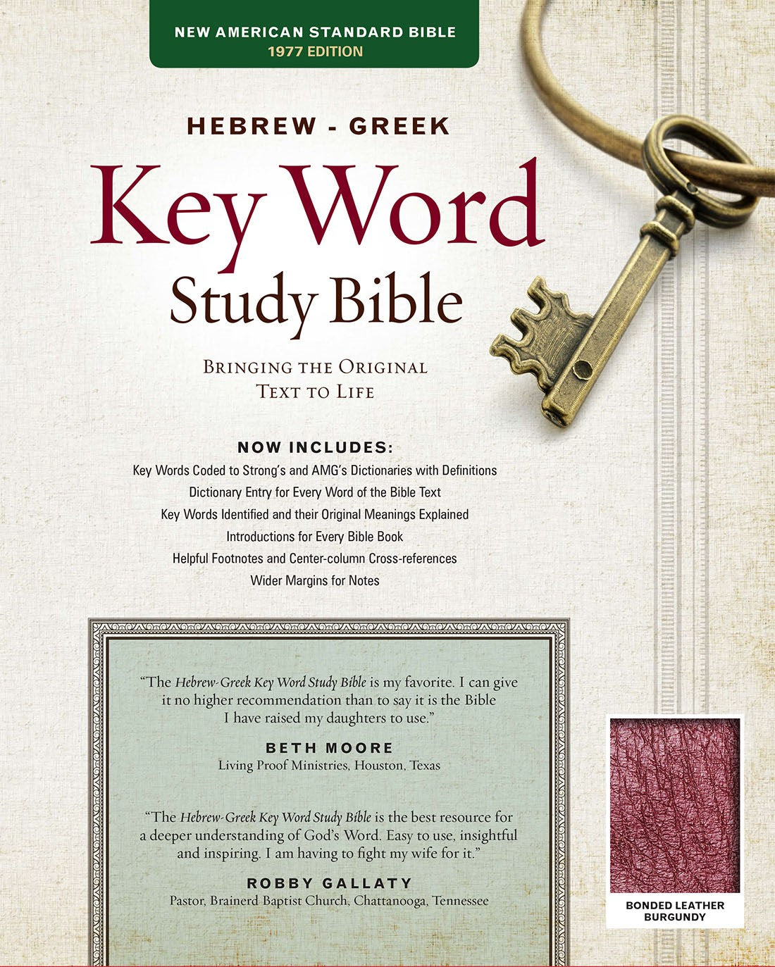 NASB 1977 Hebrew-Greek Key Word Study-Burgundy Bonded Leather