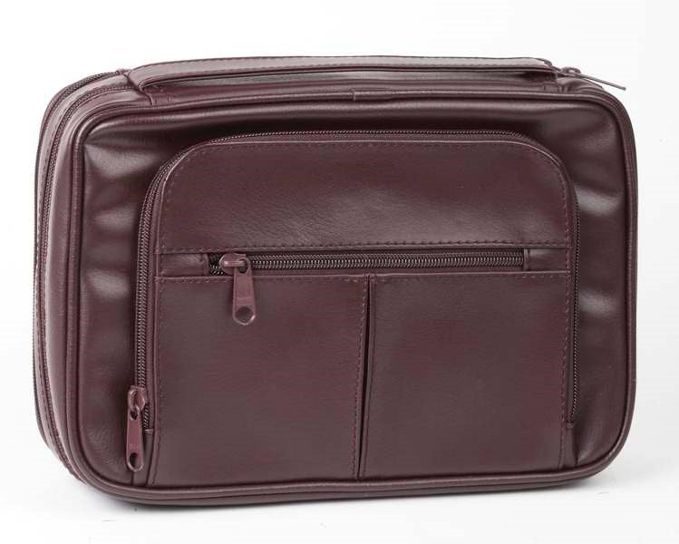 Bible Cover-Deluxe Organizer W/Study Kit-Burgundy-LRG