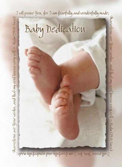 Certificate-Baby Dedication/Baby's Feet (Psalm 139:14) (Full Color Premium Stock) (Pack Of 6)