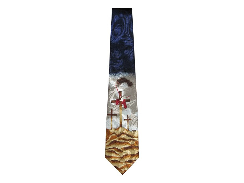 Tie-Three Crosses On Calvary w/Twinkle-Polyester