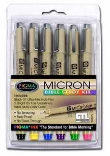 Pen-Pigma Micron Bible Study Kit (6 Piece)