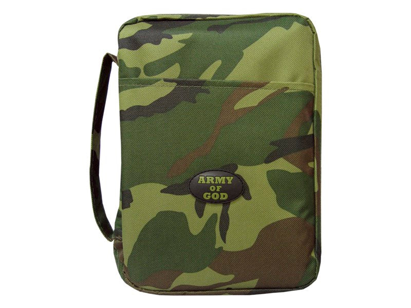 Bible Cover-Kids-Canvas W/Rubber Patch-Army Of God-XLG-Camouflage
