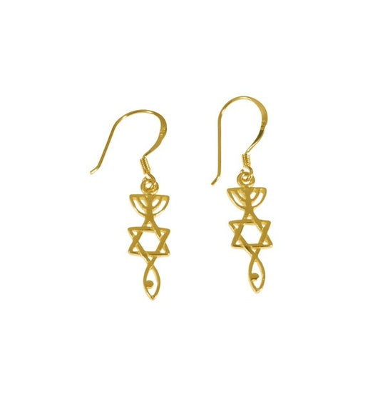 Earring-Messianic Seal Roots Symbol (Gold Plated)