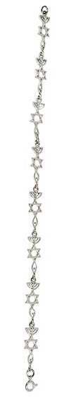 Bracelet-Messianic Seal Roots Symbol (Sterling Silver)-7" (#9801)