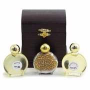 Anointing Oil-Gifts Of The Wise Men Wood Treasure Box W/2 Oil + Gold (#8232)