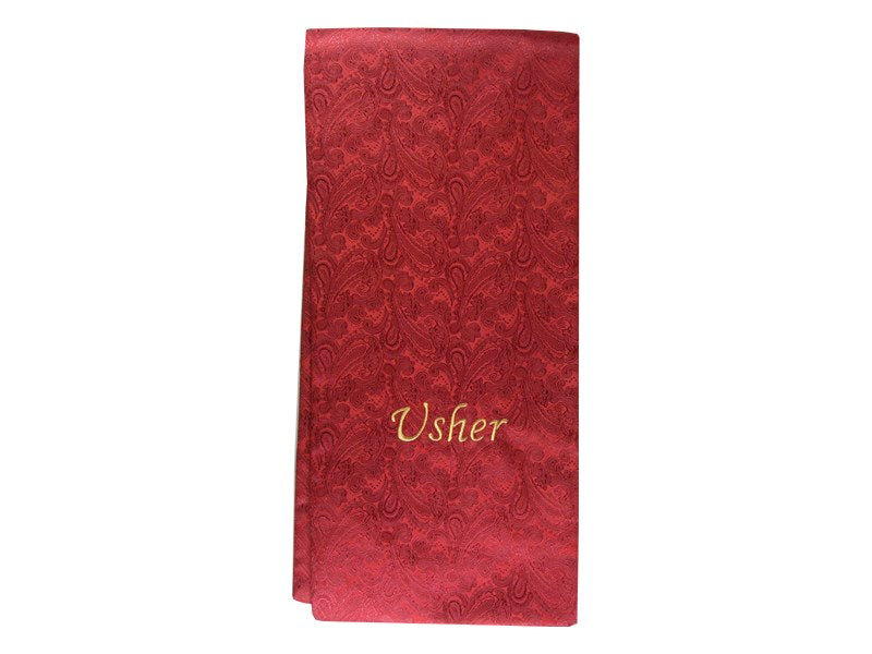 Pew Sash-Usher-Burgundy/Gold