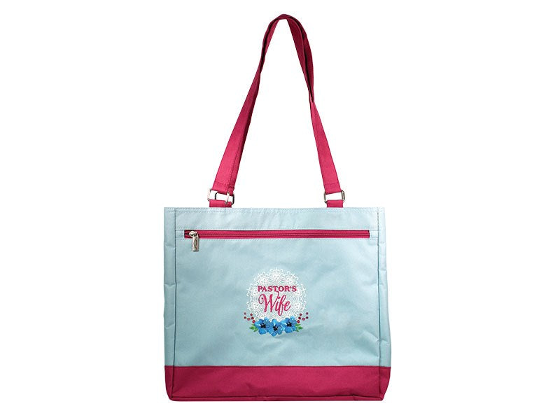 Tote Bag-Pastors Wife-Proverbs 31-Mint/Fuschia