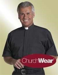 Clergy Shirt-Short Sleeve Tab Collar-15.5 In-Black