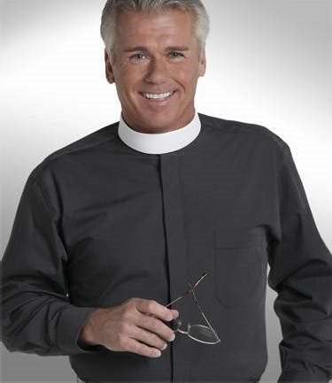 Clergy Shirt-Long Sleeve Banded Collar-17.5X36/37-Black