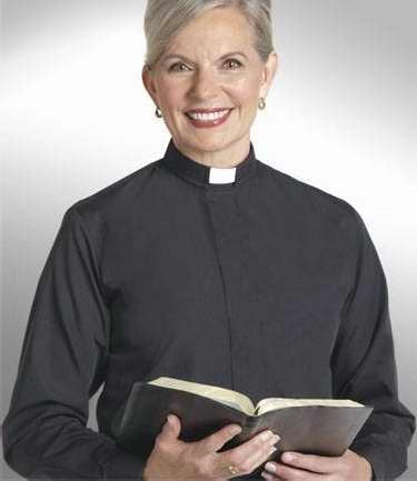Clergy Shirt-Women-Long Sleeve Tab Collar-Size 22-Black