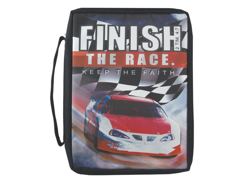 Bible Cover-Canvas-Finish The Race-Multi-LRG
