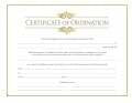 Certificate-Ordination-Minister w/Gold Foil Embossing (Parchment) (8-1/2" x 11) (Pack Of 6)