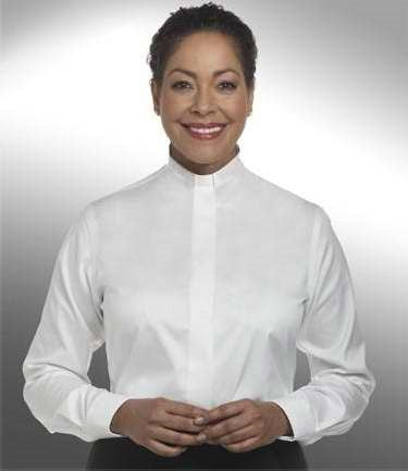 Clergy Shirt-Women-Long Sleeve Tab Collar-Size 18-White